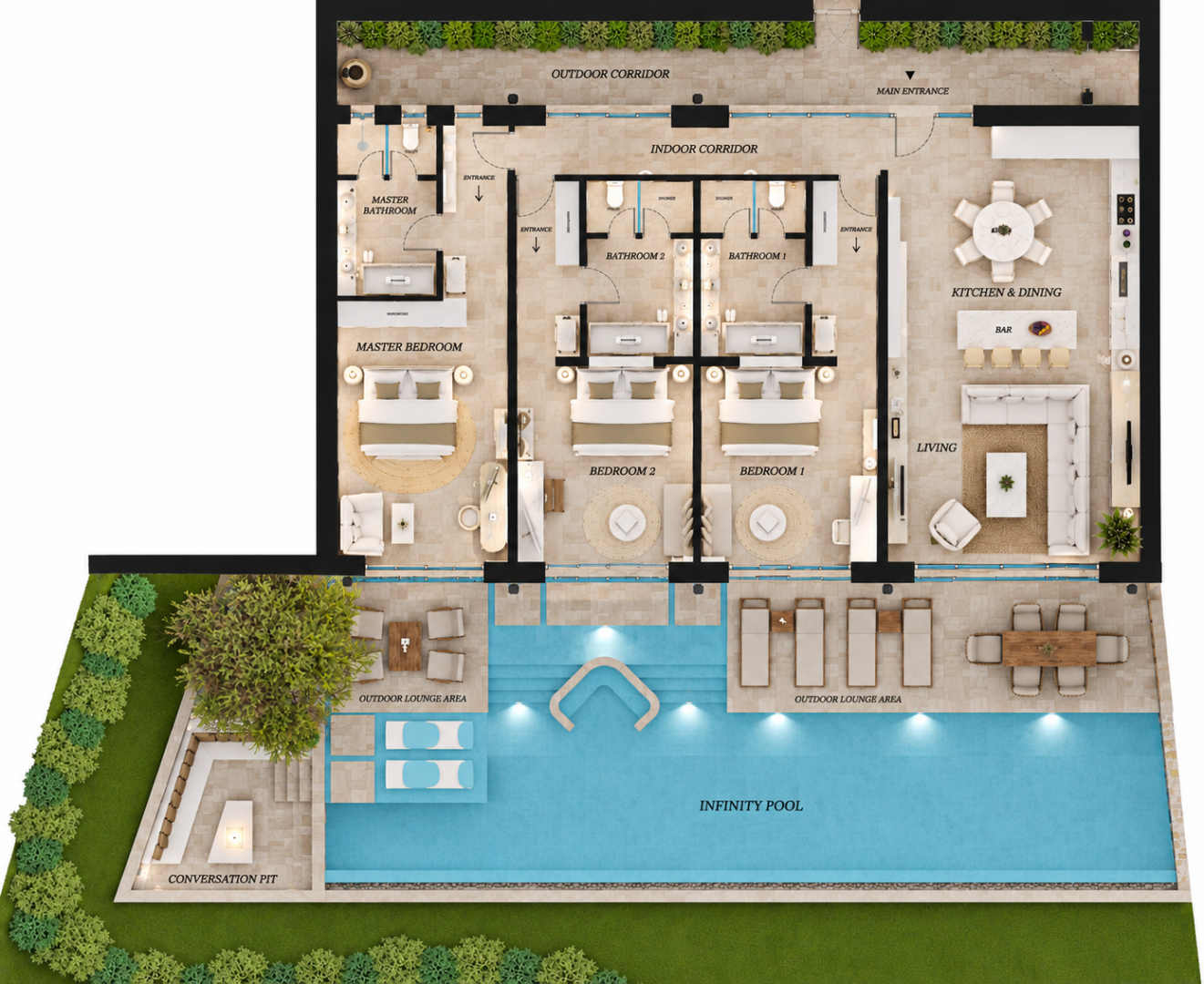 Three Bedroom Edge Villa